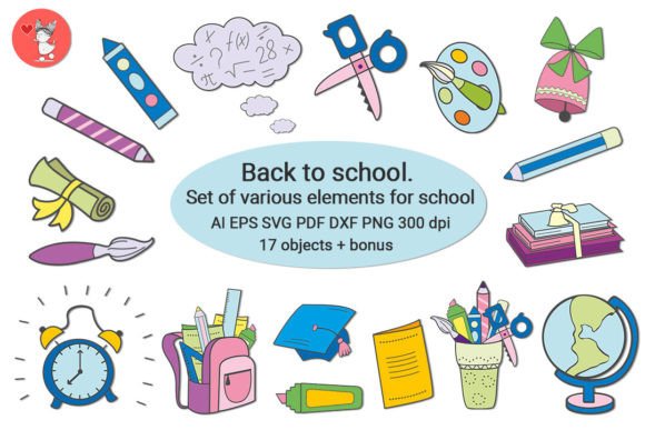 Back to School. Set of Various Elements