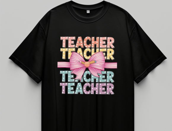 Coquette Teacher Png, Back to School: A Stylish Design for Educators and Creators