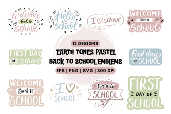 Earth Tones Pastel Back to School Emblem: A Creative Touch for the New Academic Season